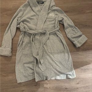 Ralph Lauren Gray Robe with Embroidered Logo